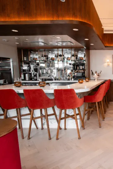 Wine bar interior at CasaDamí Newport Beach